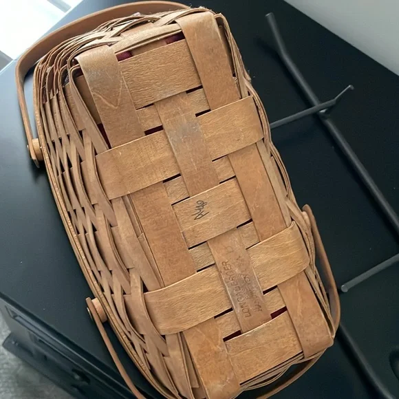 Vintage Longaberger Vegetable Baket Combo with Wrought Iron Sleigh Runners - Picture 4 of 5